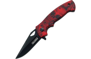 Image of Tac Force Speed Lock Fold Knife 4.5in, black 440 SS A/O blade, Checkered red/black camo Comp. handle TF765RC