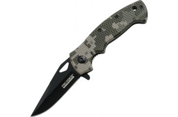 Image of Tac Force Speed Lock Fold Knife 4.5in, black 440 SS A/O blade, Green/gray Digi camo checkered Comp. handle TF765DG