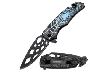 Image of TAC Force Spider Web Design Knife, Blue TF 643BL