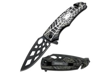 Image of TAC Force Spider Web Design Knife, Silver TF 643SL