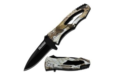 Image of TAC Force Spring Assist Black S.S. Blade; Camo ABS Handle; with Clip, Camo TF 401CA