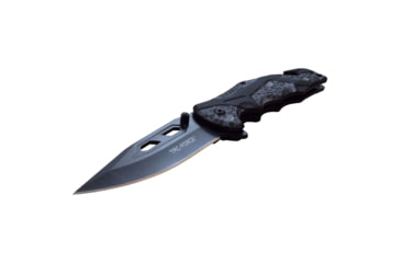 Image of TAC Force Spring Assisted Knife w/Cutter and Glass Breaker, 3.5 in, 3Cr13 Stainless Steel Stainless Steel, Drop Point, Grey/Black, TF-1021GY