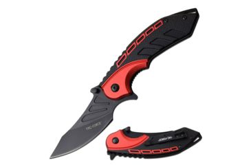 Image of Tac Force Spring Assisted Folding Knive, 3.25in Blade, 3CR13 Steel Blade Knive, Black/Red, TF-1008RD
