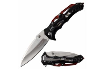 Image of TAC Force TF-1005BRD Spring Assisted Knife, 3.75in, 3CR13 Stainless Steel, Spear Point, Black Blade, Aluminum Handle, Black/Red, TF-1005BRD