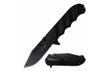 Image of TAC Force TF-956BK Spring Assisted Knife, 3.6in, 3CR13 Stainless Steel, Spear Point, Black Blade, Nylon Fiber Handle, Black, TF-956BK