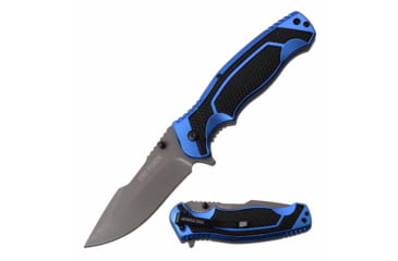 Image of TAC Force TF-960BL Spring Assisted Knife, 3.5in, 3CR13 Stainless Steel, Harpoon Point, Beadblasted Blade, Aluminum Handle, Blue/Black, TF-960BL