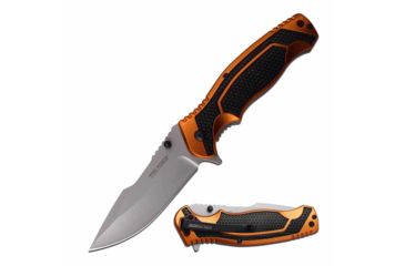 Image of TAC Force TF-960OR Spring Assisted Knife, 3.5in, 3CR13 Stainless Steel, Harpoon Point, Beadblasted Blade, Aluminum Handle, Orange/Black, TF-960OR