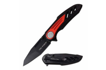 Image of TAC Force TF-992RD Spring Assisted Knife, 3.25in, 3CR13 Stainless Steel, Tanto, Black Blade, Aluminum Handle, Black/Red, TF-992RD