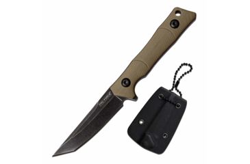 Image of TAC Force TF-FIX003TN Fixed Blade Knife, 2.05in, 3CR13 Stainless Steel, Tanto, Black Blade, G10 Handle, Tan, TF-FIX003TN