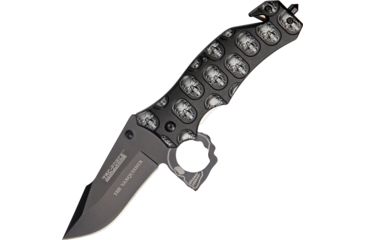 Image of Tac Force The Vanquisher A/O Knife, A/O black SS blade, Black Alum. handles w/ gray trim TF786GY