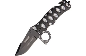 Image of Tac Force The Vanquisher A/O Knife, A/O black SS blade, Black Alum. handles w/ silver trim TF786S