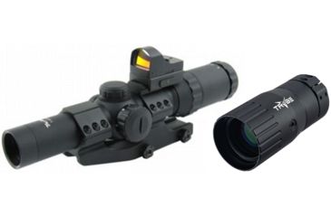 Image of Tacfire 1-4X24 Tri Ill. CQB Scope With Cantilever Mount, Etched Glass Dot Reticle, Mini Red Dot Combo, Black SCT1424D-D with Trybe Optics Enhancer
