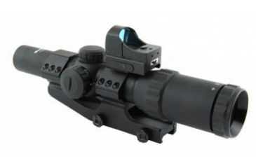 Image of Tacfire 1-4X24 Tri Ill. CQB Scope With Cantilever Mount, Non Etched Glass P4 Sniper Reticle, Mini Red Dot Combo, Black SCT1424P-D