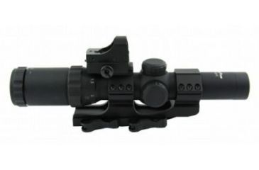 Image of Tacfire 1-4X24 Tri Ill. CQB Scope With Cantilever Mount, Non Etched Glass P4 Sniper Reticle, Mini Red Dot Combo, Black SCT1424P-D