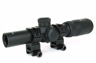 Image of Tacfire 1-4X24 Tri. Illuminated First Focal Scope/Rings/Mil-Dot Reticle / Etched Glass, Black, SCFFP1424M