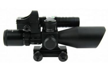 Image of Tacfire 2.5-10X40 Dual Ill. Green Laser Scope w/Mini-Red Dot/Adaptor/Mil-Dot, Black SCGL251040M-D