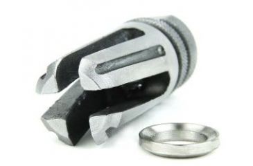 Image of Tacfire .223/.556 1/2inX28 Thread 4 Prong Twist Muzzle Brake w/Crush Washer, Stainless Steel MZ1005SS