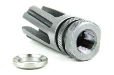Image of Tacfire .223/.556 1/2inX28 Thread 4 Prong Twist Muzzle Brake w/Crush Washer, Stainless Steel MZ1005SS