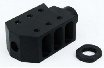 Image of Tacfire .223/.556 1/2inX28 Thread 50 Cal Style Muzzle Brake/Aluminum, Black MZ1013