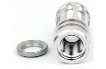 Image of Tacfire .223/.556 1/2inX28 Thread Bird Cage Muzzle Brake w/Crush Washer, Stainless Steel MZ1001SS