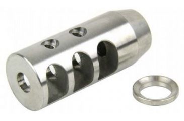 Image of Tacfire .223/.556 1/2inX28 Tpi Compact Size Muzzle Brake w/Crush Washer, Stainless Steel MZ1002SS