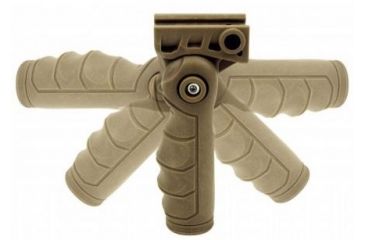 Image of Tacfire 5 Position Ergonomic Foldable Locking Grip w/Storage, Tan VG07-T
