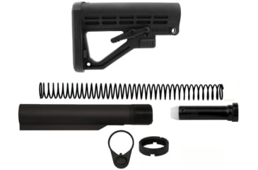 Image of TacFire AR-15 Mil-Spec Buffer Tube Kit w/6 Position Stock w/ Buttpad, Black, Small, MAR050-B