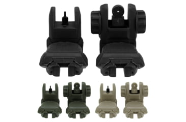 Image of Tacfire AR-15 Same Plane Flip-Up Iron Sights, Black, Green, Tan