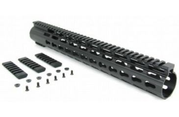 Image of Tacfire AR10 Slim Keymod Free Float Clamp-On Style Hand Guard w/Detachable Rails/15in, Black HG02-308-15