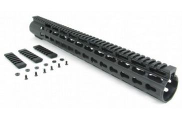 Image of Tacfire AR10 Slim Keymod Free Float Clamp-On Style Hand Guard w/Detachable Rails/16.5in, Black HG02-308-16.5