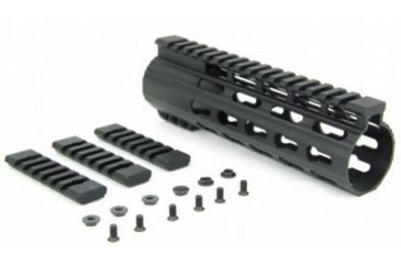 Image of Tacfire AR10 Slim Keymod Free Float Clamp-On Style Hand Guard w/Detachable Rails/7in, Black HG02-308-7
