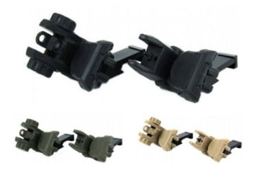 Image of Tacfire AR15 45 Degree/Low Profile Polymer Flip-Up Sights w/Dual Aperture, Black, Green, Tan