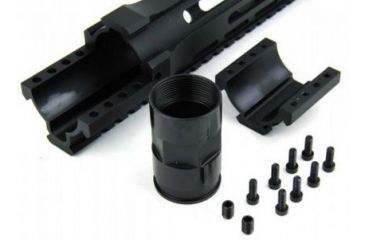 Image of Tacfire AR15 Ultra-Slim Clamp-On Free Float Quad Rail 15in/Extra Length, Version 2, Black HG07-15