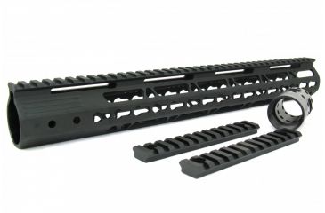 Image of Tacfire AR15 Ultra Slim KeyMod Free Float Hand Guard w/Detachable Rails, Black, 12in, HG09-12, EDEMO1