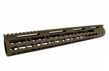 Image of Tacfire AR15 Ultra Slim KeyMod Free Float Hand Guard w/Detachable Rails/Steel. Barrel Nut, Tan, 15in, HG09-T-15