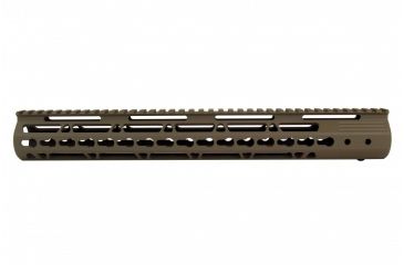 Image of Tacfire AR15 Ultra Slim KeyMod Free Float Hand Guard w/Detachable Rails/Steel. Barrel Nut, Tan, 15in, HG09-T-15