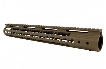 Image of Tacfire AR15 Ultra Slim KeyMod Free Float Hand Guard w/Detachable Rails/Steel. Barrel Nut, Tan, 15in, HG09-T-15
