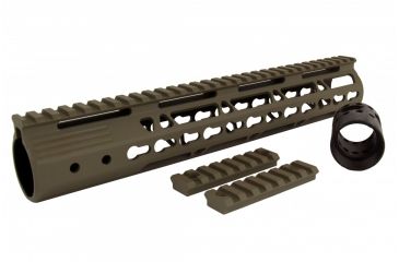 Image of Tacfire AR15 Ultra Slim KeyMod Free Float Hand Guard w/Detachable Rails/Steel. Barrel Nut, Tan, 12in, HG09-T-12, EDEMO1
