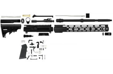 Image of TacFire Unassembled Rifle Build Kit, AR-15, 5.56x45mm NATO, 16in Barrel, 15in Handguard, 1-8 Twist, 1/2x28, A2 Birdcage, Black, RK556LPK