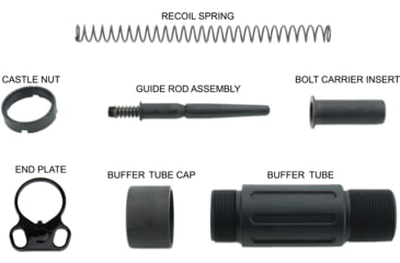 Image of TacFire Short Pistol Buffer Tube Kit w/ Ambidextrous Endplate, 3.5 in, Black, Small, MAR139-B