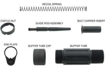 Image of TacFire Short Pistol Buffer Tube Kit w/ Standard Endplate, 3.5 in, Black, Small, MAR139-A