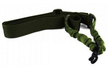 Image of Tacfire Single Point Double Bungee Rifle Sling/Snap-On Steel Clip, Green SL001OD