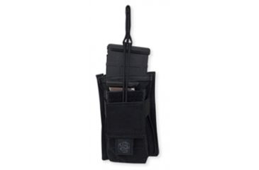 Image of Tacprogear Single Rifle Mag Pouch w/ Universal Pistol Mag Pocket, Black, Black P-RPM1-BK