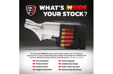 Image of TactaLoad TLFL5-M5012 Flash-5 Gunstock Black Synthetic Fixed With Storage Compar