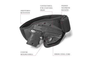 Image of Tactica Belly Band Holster, SIG Sauer P320 Carry 9mm,  SIG Sauer P320 Compact, Left, Large, Black, tt-BB-0692-LH-L