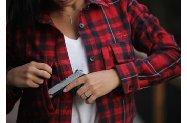 Image of Tactica Proud To Protect Plaid Flannel Shirt, Red, ExtraLarge, TT-SHR-AW18M406013-RD-XL