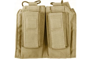 Image of Tactical Assault Gear MOLLE Shingle/Pistol Enhanced 2 Mag Pouch Coyote Tan 812209