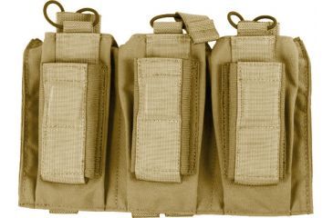 Image of Tactical Assault Gear MOLLE Shingle/Pistol Enhanced 3 Magazine Pouch, Coyote Tan 812214
