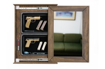 Image of Tactical Walls 1420M Concealment Short Mirror, Dutch Walnut with Mirror BM20RFDWBKMR