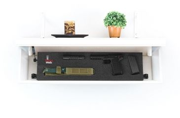 Image of Tactical Walls 825 Pistol Length Shelf, White with Rope Trim, 825, 0825MLWTR